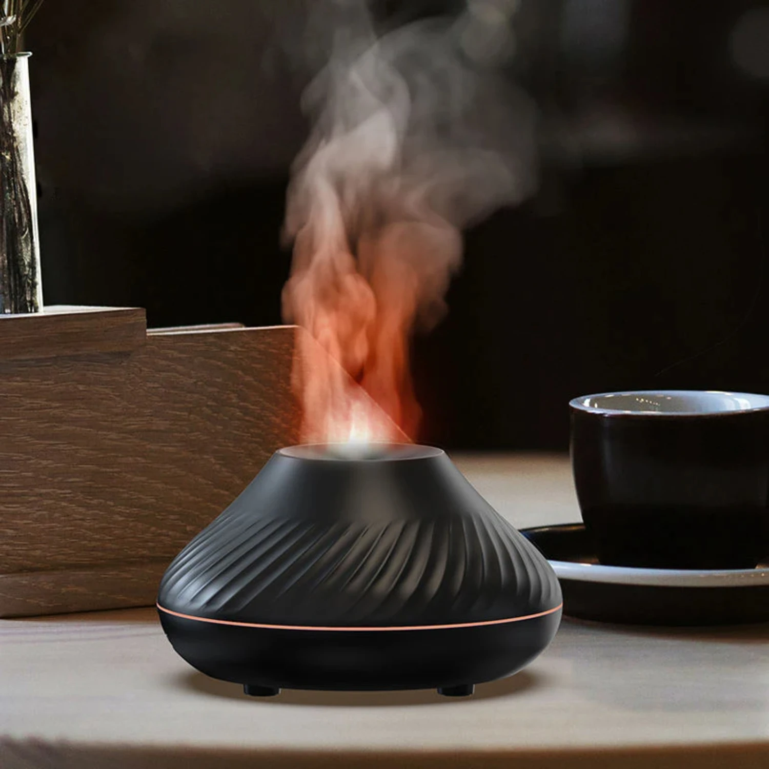 مرطب الهواء USB 7 ألوان LED لهب الناشر يمكن إضافة الزيوت العطرية الروائح 130 مل