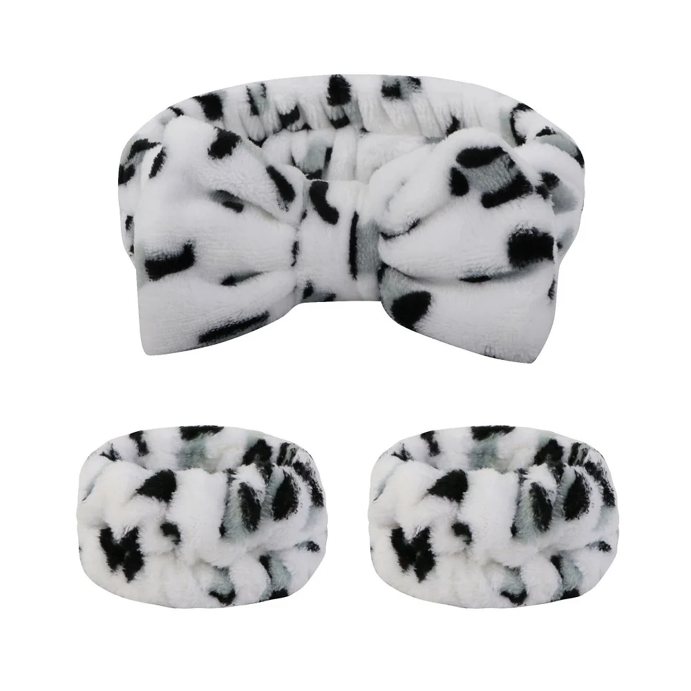 Flanell-Stirnband mit Schleife vorne, elastisches Stirnband, Gesichtswasch- und Make-up-Stirnband, wasserdichte Handgelenkabdeckung, Haargummi-Stirnband – Detail 16