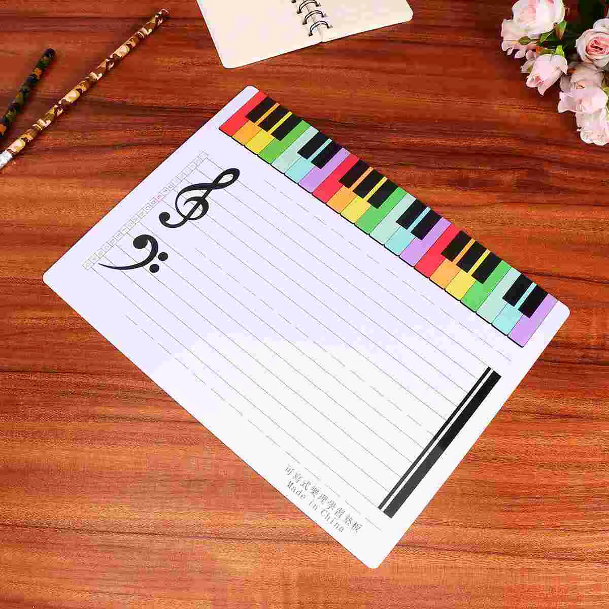 Write Musical Notes Boards Magnetic White School Whiteboard Rewritable Dry Erase Double-Sided