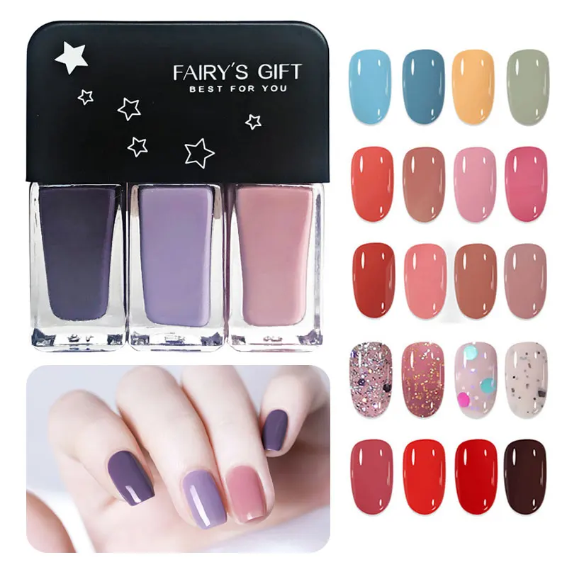 3 pièces ensemble de vernis à ongles Gel Kit de vernis Gel couche de Base brillant mat et paillettes couche de finition ensemble de vernis à ongles Nail Art femmes
