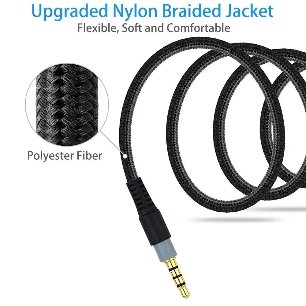 ไนลอนถัก OFC เปลี่ยน USB 7.1 เสียงรอบทิศทางสายไฟต่อสําหรับ Redragon H510 Zeus ชุดหูฟังสําหรับเล่นเกมแบบมีสาย