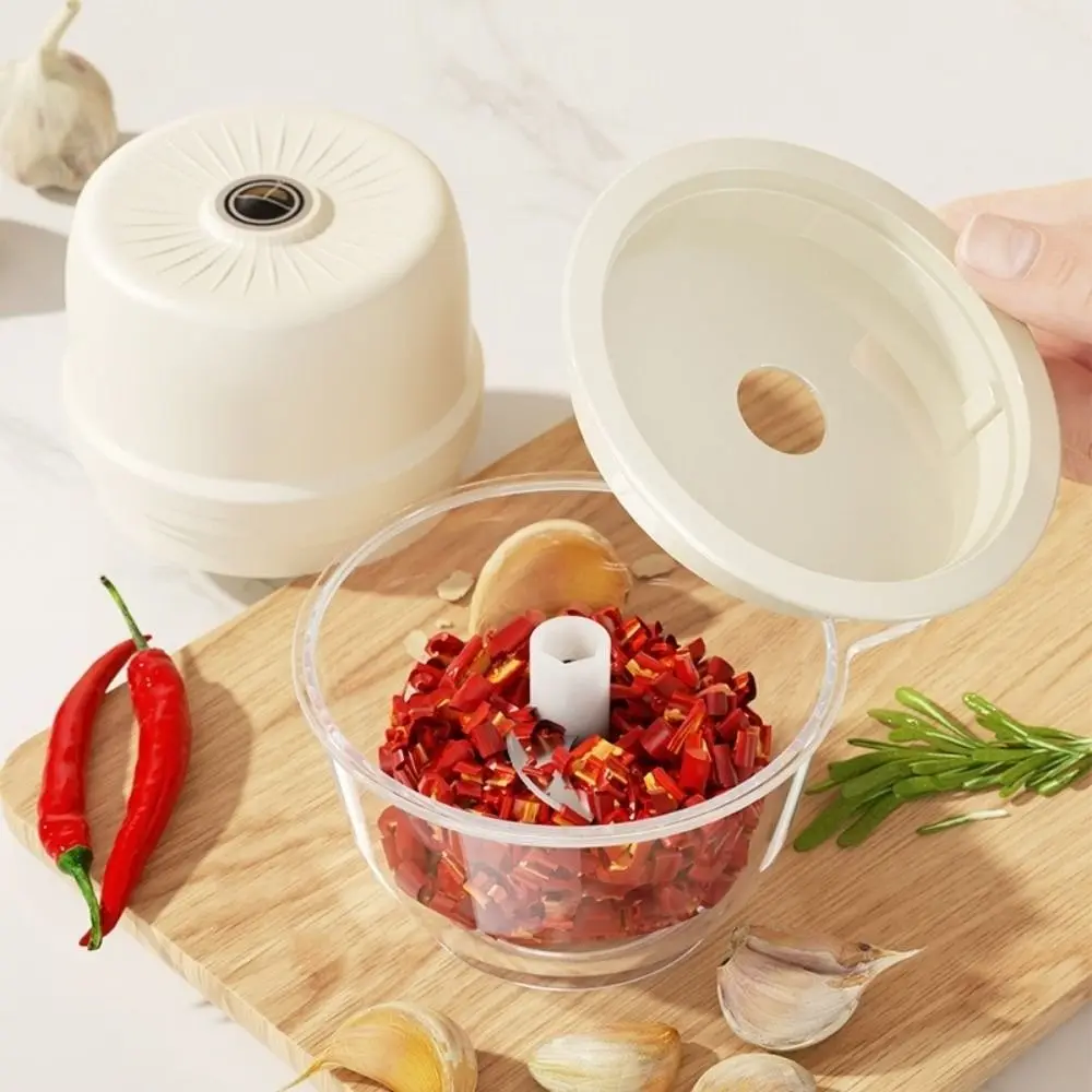 Wireless Electric Grinder Garlic Masher Rechargeable One-Button Operation Mini Food Processor Efficient Labor Saving