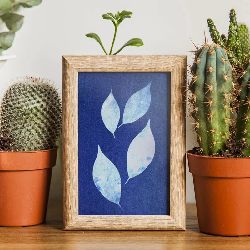 طقم ورق فني مطبوع مطبوع بالشمس ، ورق سيانوتايب مع ورقتين أكريليك ، مجموعة واحدة