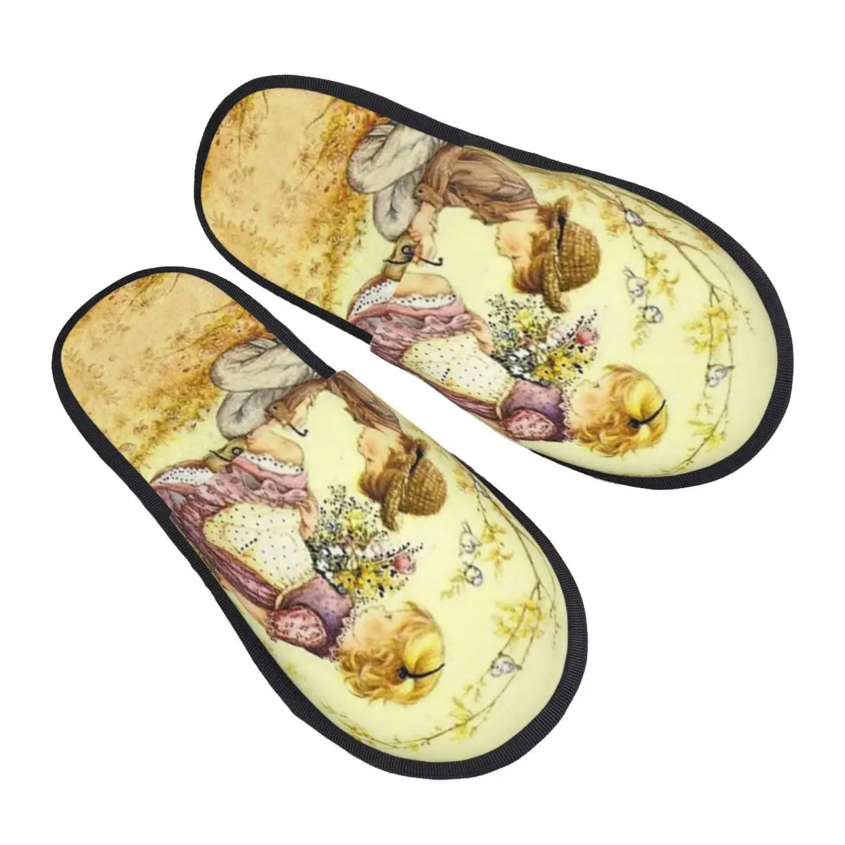 Custom Sarah Kay Soft Memory Foam House Slippers Women Cartoon Girl Cozy Warm Anti-skid Sole Slipper