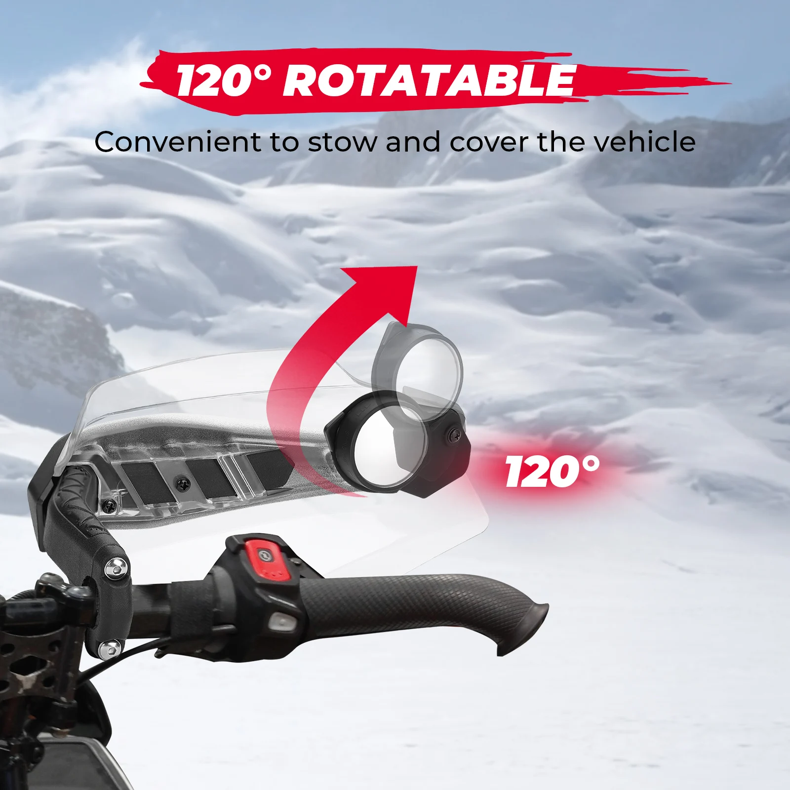 Snowmobile Rearview Mirrors Handguard Mirror Wind Deflector Mount for Ski-Doo REV Gen5 Neo REV Gen4 XS XM XP XR XU #‎860200893 view 5