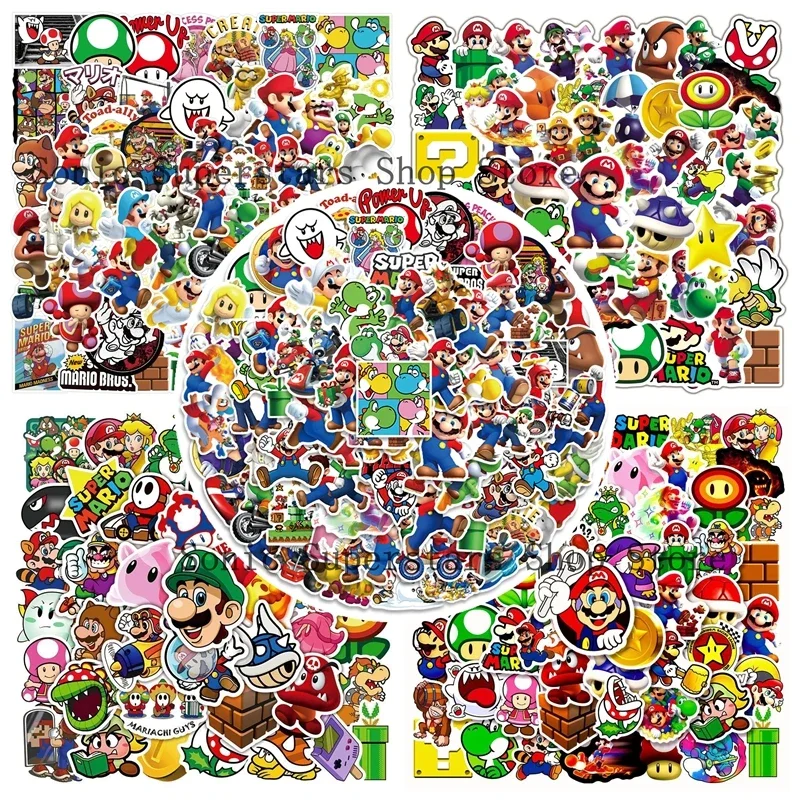 Adesivos Impermeáveis para Scrapbooking, Laptop e Malas - Kit de 17 Estilos de Adesivos de Brinquedo, Mario e Animais de Desenho Animado - Promoção Quente