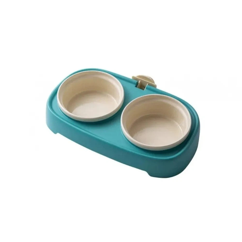 

Multi Functional Slanted Pet Feeding Bowl Anti-Flip Wall-mountable Cat Double Bowl Detachable Cat Food Bowl Home
