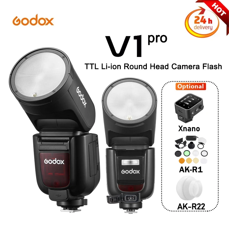 Godox V1 Pro V1-C V1-N V1-S V1-F V1-O TTL Flash Round Head Speedlight Camera Speedlite for Canon Nikon Sony Fujifilm Olympus