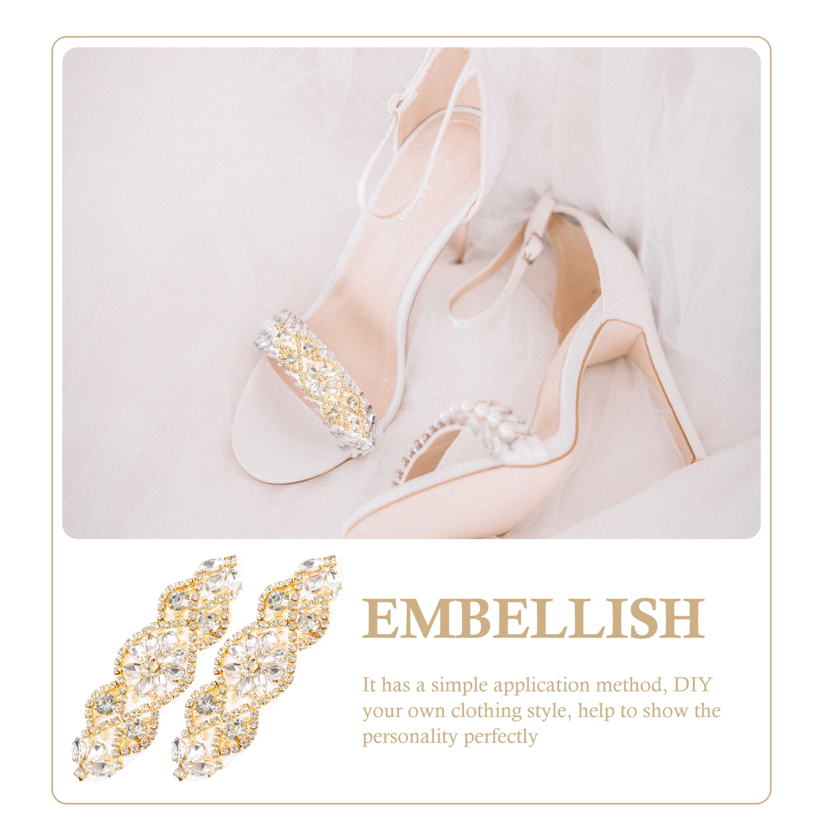 

4Pcs Rhinestone Patches for Bridal Belt Durable Practical Easy Application Eye Catching Decor Rhinestone Applique