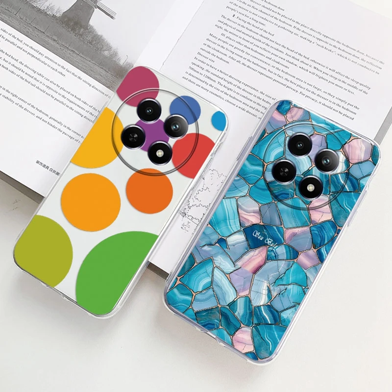 Leopard Print Cartoon Panda Butterfly Phone Case For Realme 12 13 Pro Plus 5G 12X 11X GT Master GT Transparent Clear Back Cover