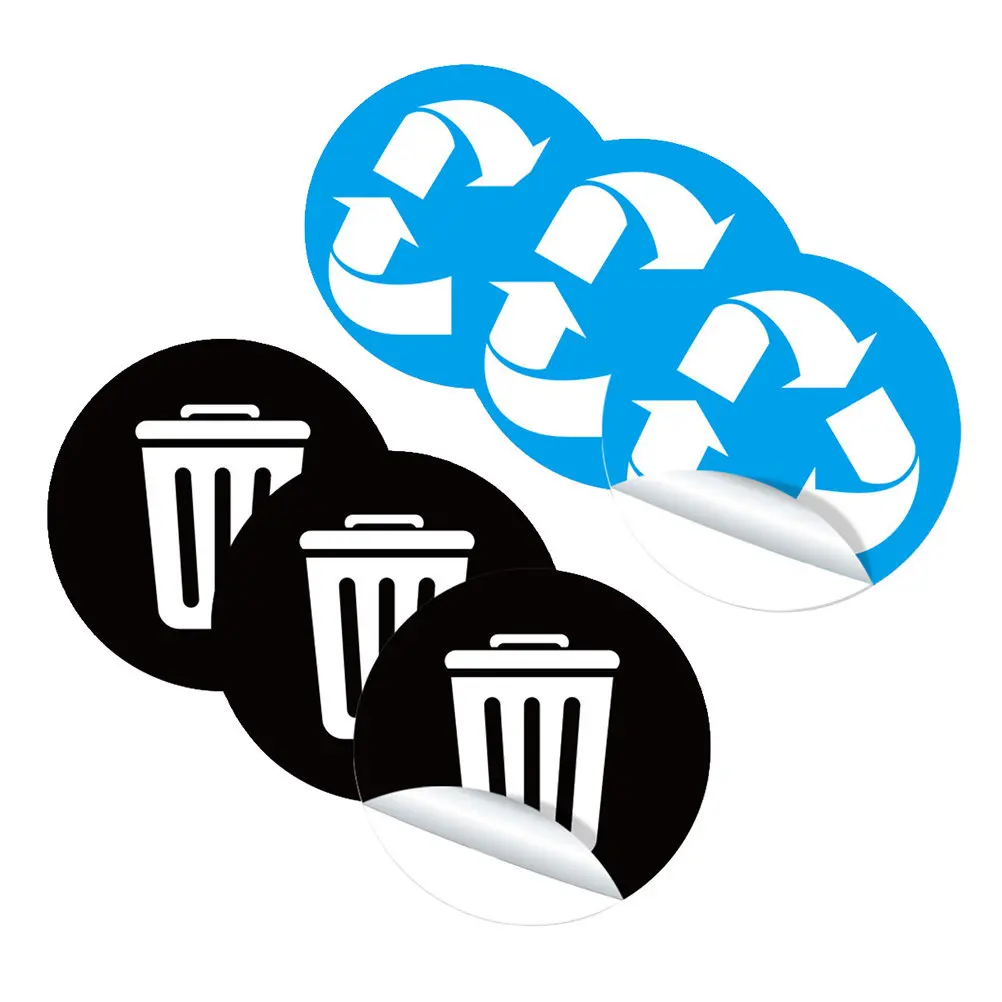 

Набор наклеек для сортировки мусора, 6 листов, высококачественные ПВХ-наклейки для раздельного сбора отходов, этикетки-напоминания для мусорных баков