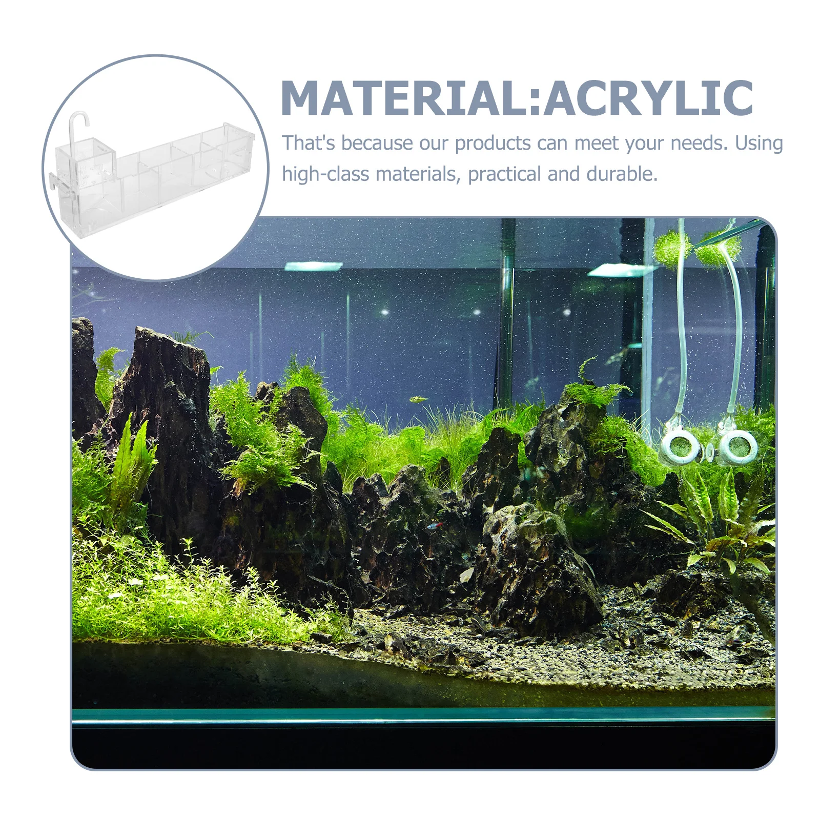 

Aquarium Filtration Box High Transparency Acrylic Fish Tank Filter Box for Home Office Clean Drip Purification Aquarium Supplies