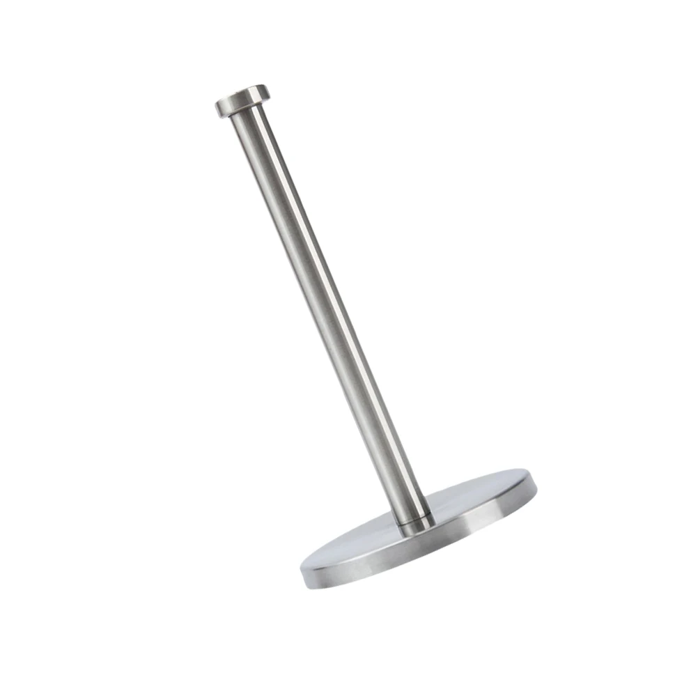 

Stainless Steel Paper Towel Holder Upright Stand Countertop Tissue Rack Kitchen Bathroom Storage Easy Clean Practical