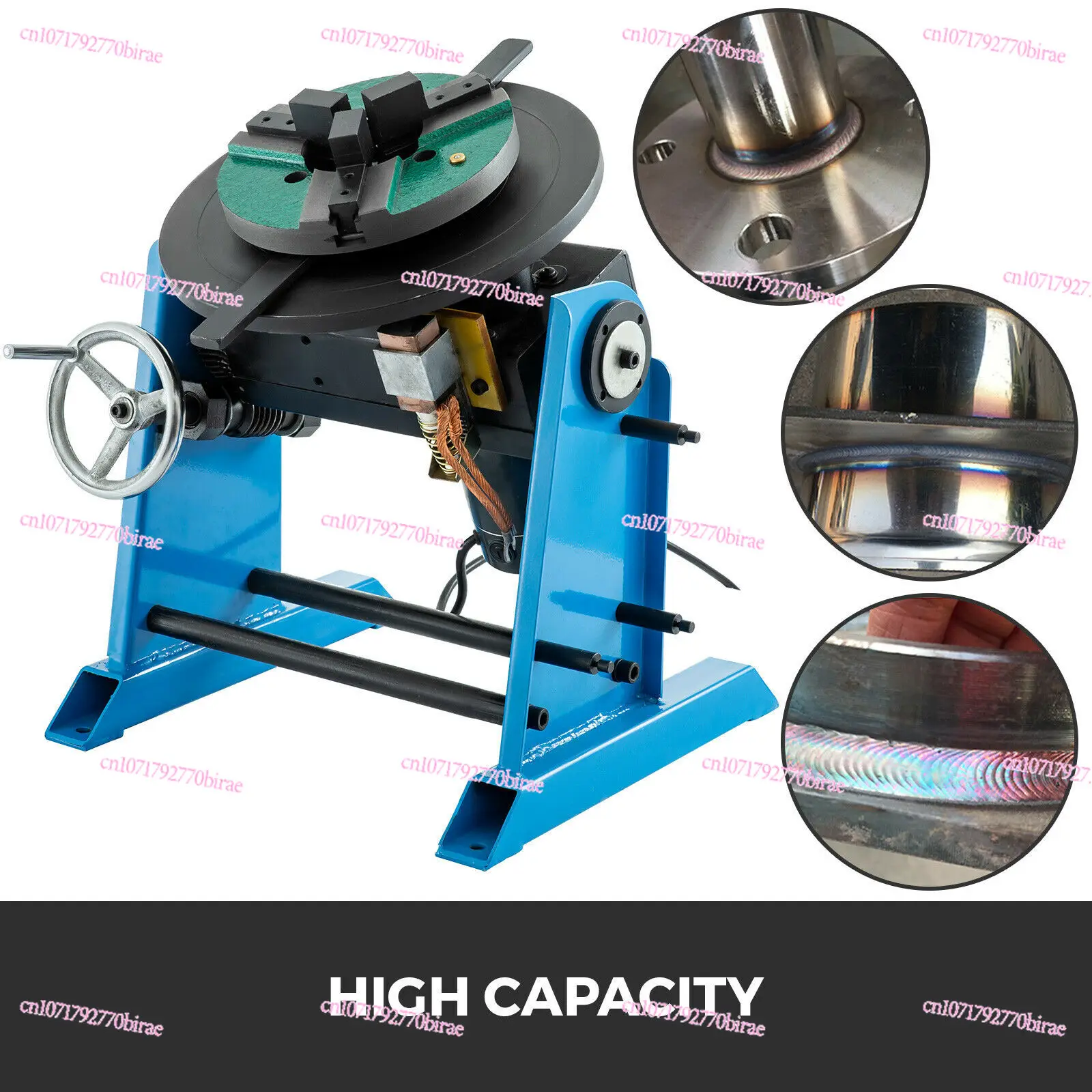 30Kg Rotary Welding Turntable Rotator for Pipe Circle Workpiece Welder Positioner with 200mm Chuck 40W Motor 110/220V