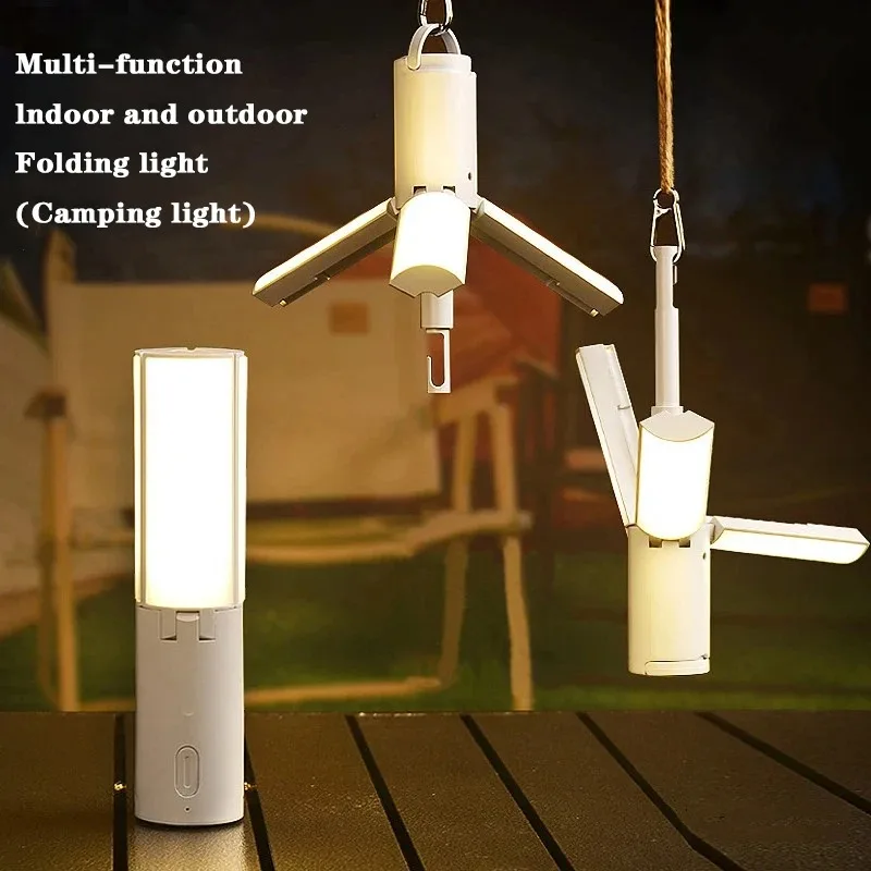 

Folding Outdoor Camping Portable Rechargeable High Capacity Emergency Lamp Flashlight HangingTent Hanging Light Lantern