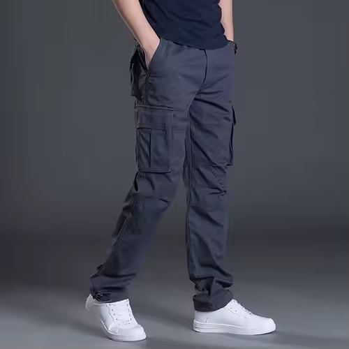 2025 Cotton Multi Flap Pockets Men's Straight Leg Cargo Pants Loose Casual Outdoor Pants Men's Work Pants For Hiking Tactical - Image 6