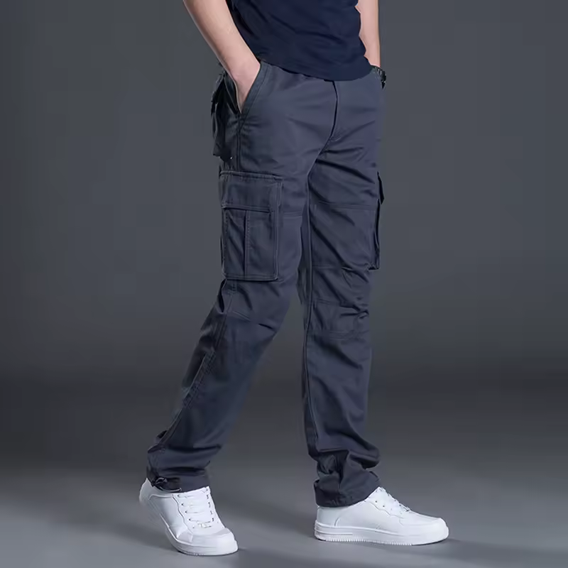 2025 Cotton Multi Flap Pockets Men's Straight Leg Cargo Pants Loose Casual Outdoor Pants Men's Work Pants For Hiking Tactical - Image 6