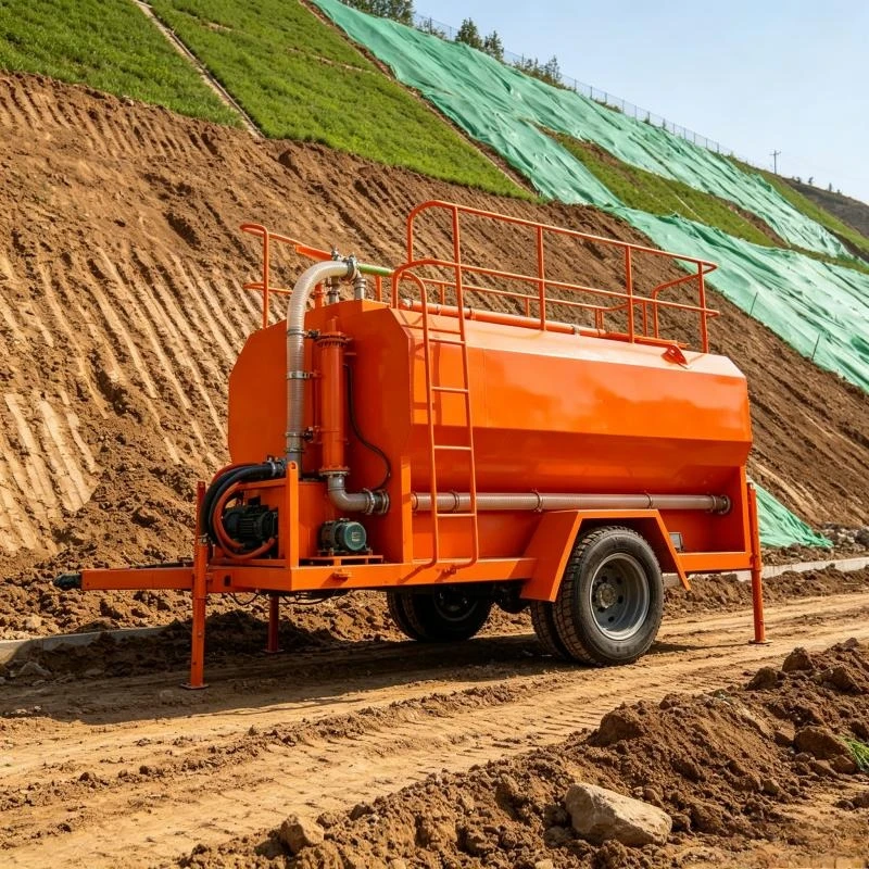 Professional Towed Hydroseeding Sprayer for Landscaping and Gardening Fast Seed Germination Work