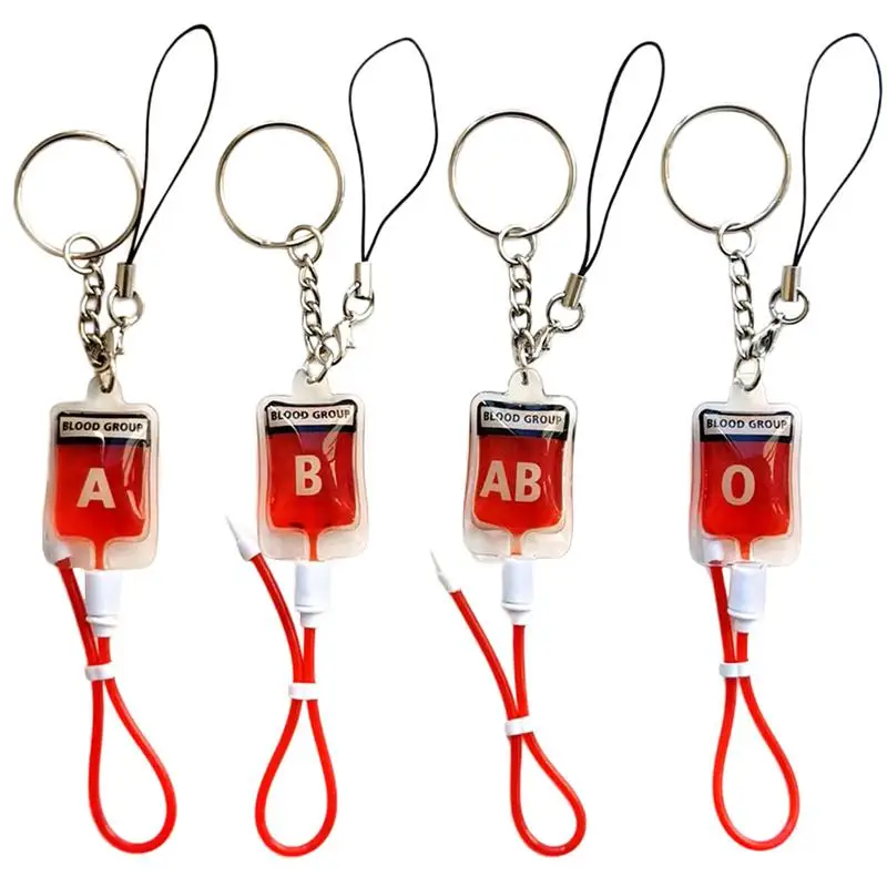 4pcs Little Blood Bags Purse Bag Keychain Blood Style Pendant Keychain Holder