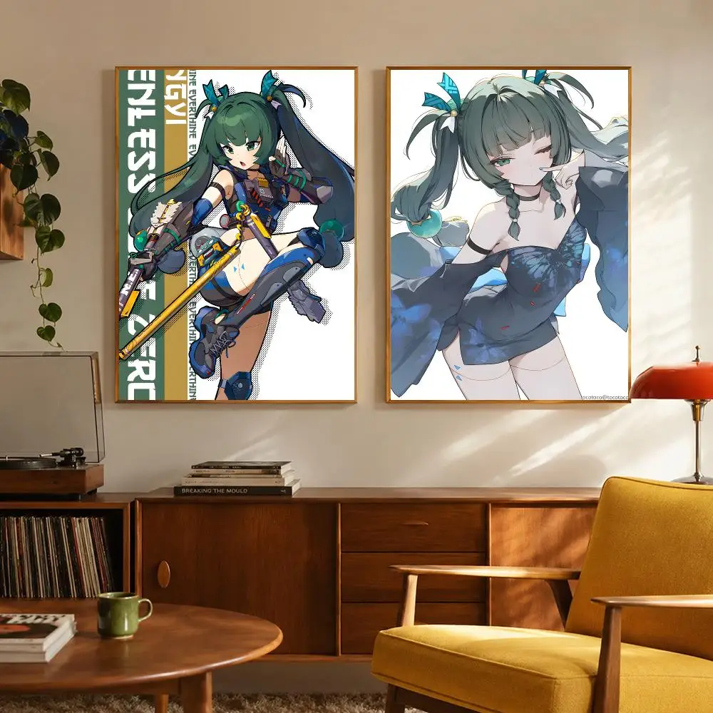 Game Character Zenless Zone Zero Qingyi Poster Digital Solvent Print Waterproof PP Fade-Resistant Wall Art Room Decor Gift