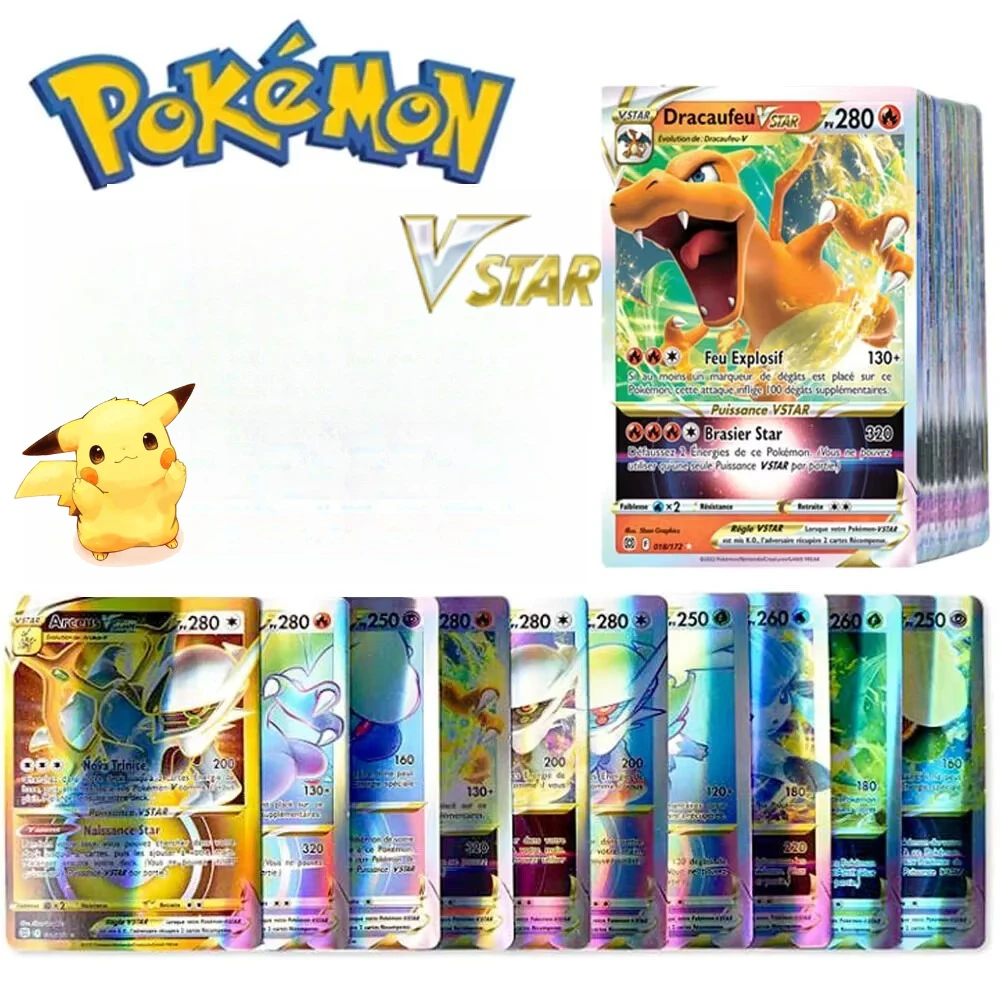 Pokemon Game Cards 60/100/200PCS English,German,Spanish,Korean,French Pikachu Charizard  Anime Trading Game Card PTCG Toy Gifts - Image 6