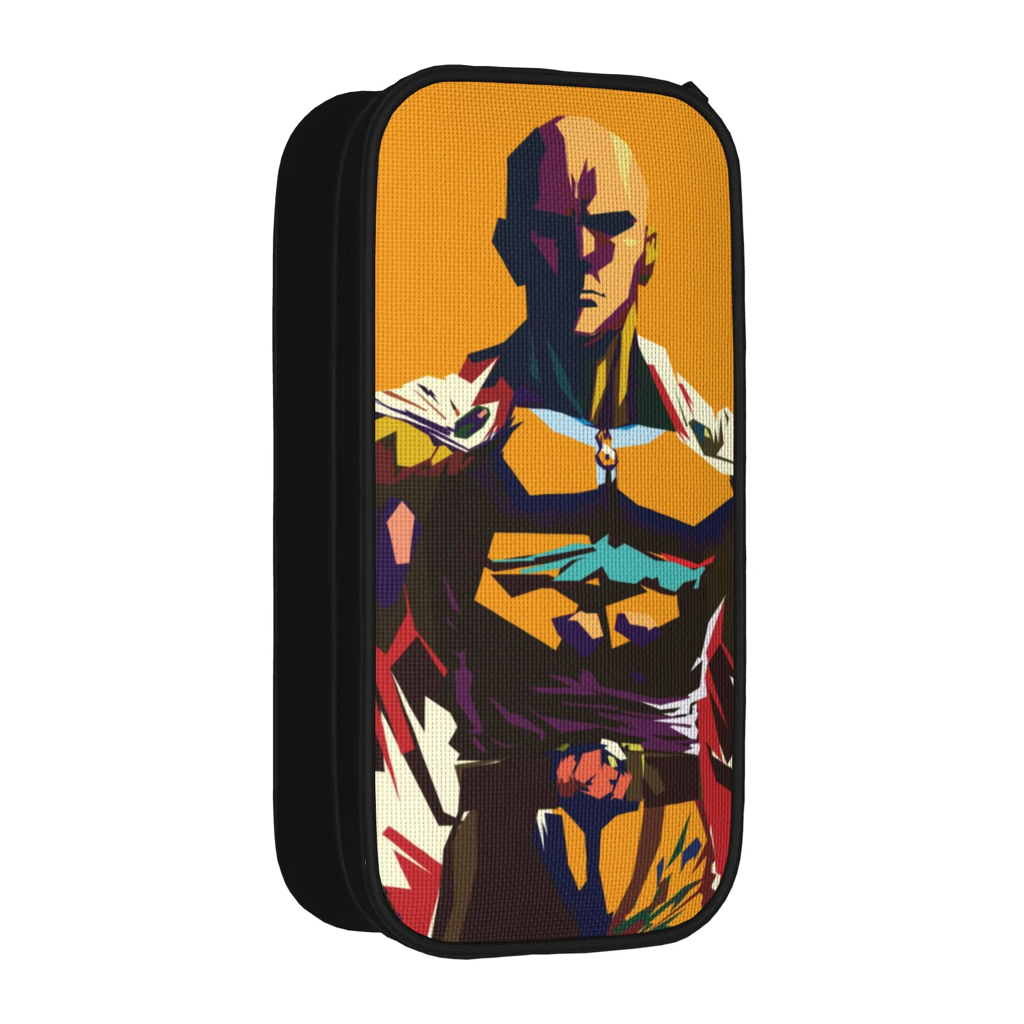 Fun Saitama Pencil Case Anime One-Punchs-Man Pencilcases for Student Big Capacity Bags Students School Zipper Stationery