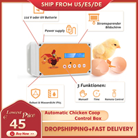 Automatic Chicken Coop Door Openers Controller LCD Screen Timer Light Sensor Solar Battery Electric Power Poultry House Flap