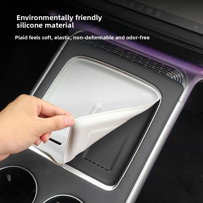 Painel de carregamento sem fio almofada de silicone à prova de poeira deslizamento acessórios de decoração de carro para xiaopeng xpeng g9 23-25