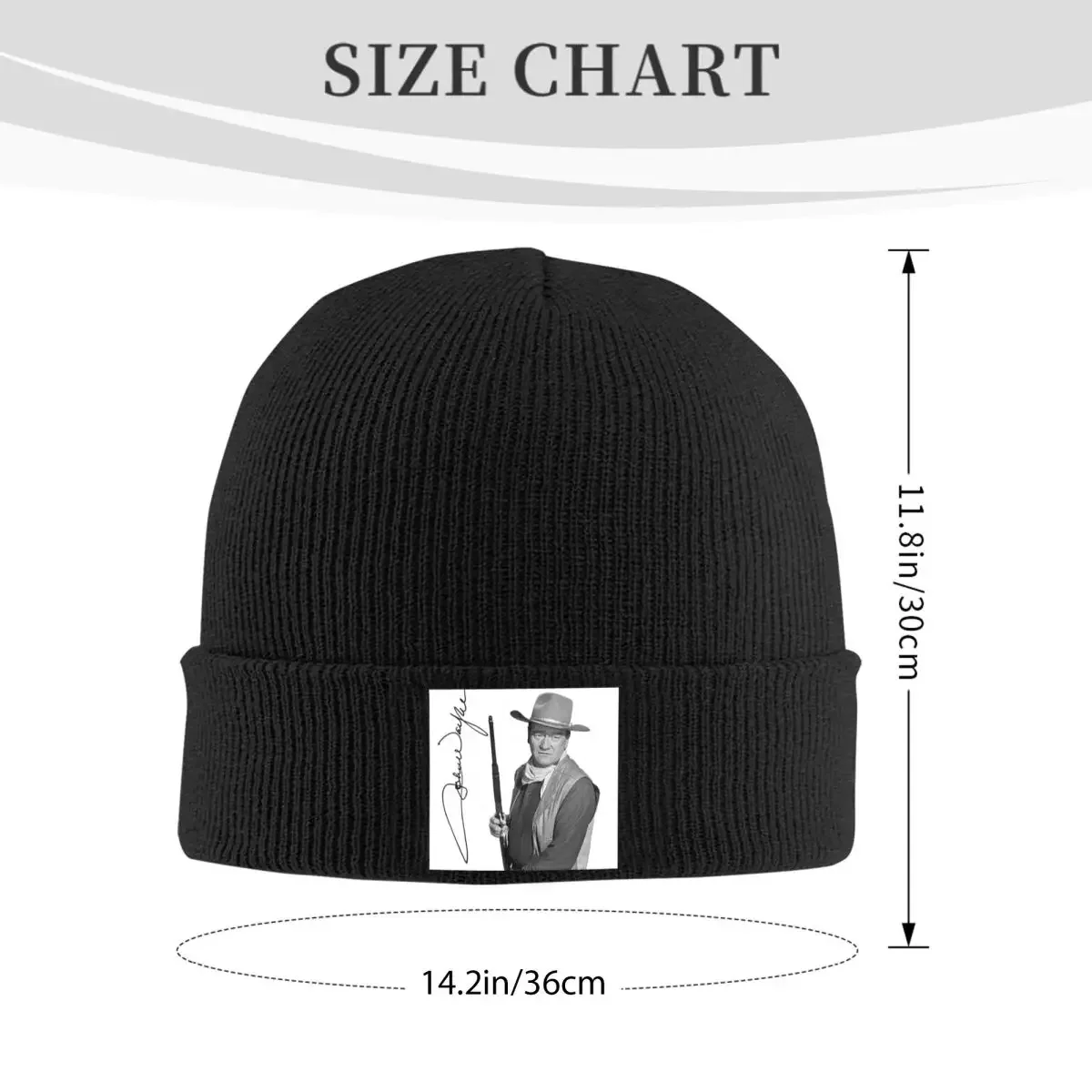 John Wayne Signature The Duke Warm Knitted Cap Winter Knit Bonnet Hat Skullies Beanies Hip Hop Caps For Unisex