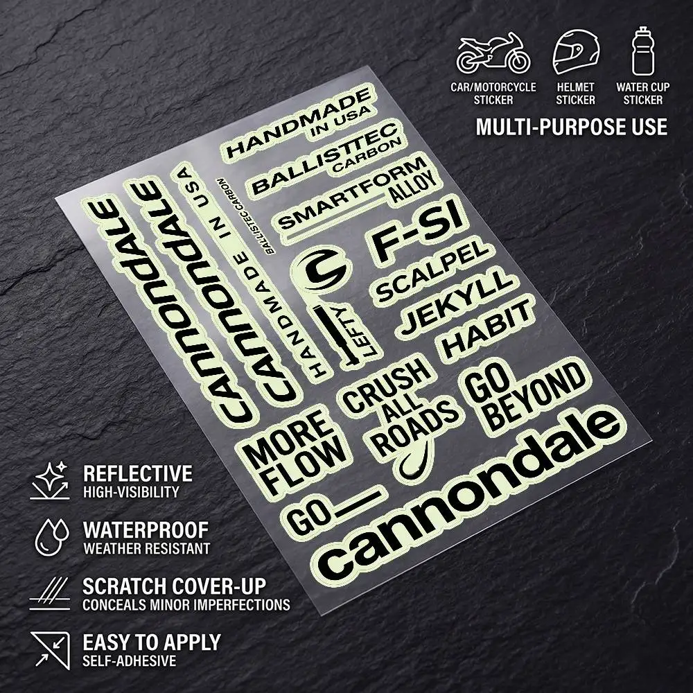 

for Cannondale Multi Scene Waterproof Reflective Scratch Cover Stickers Fit Auto Motorcycle Helmet Refrigerator