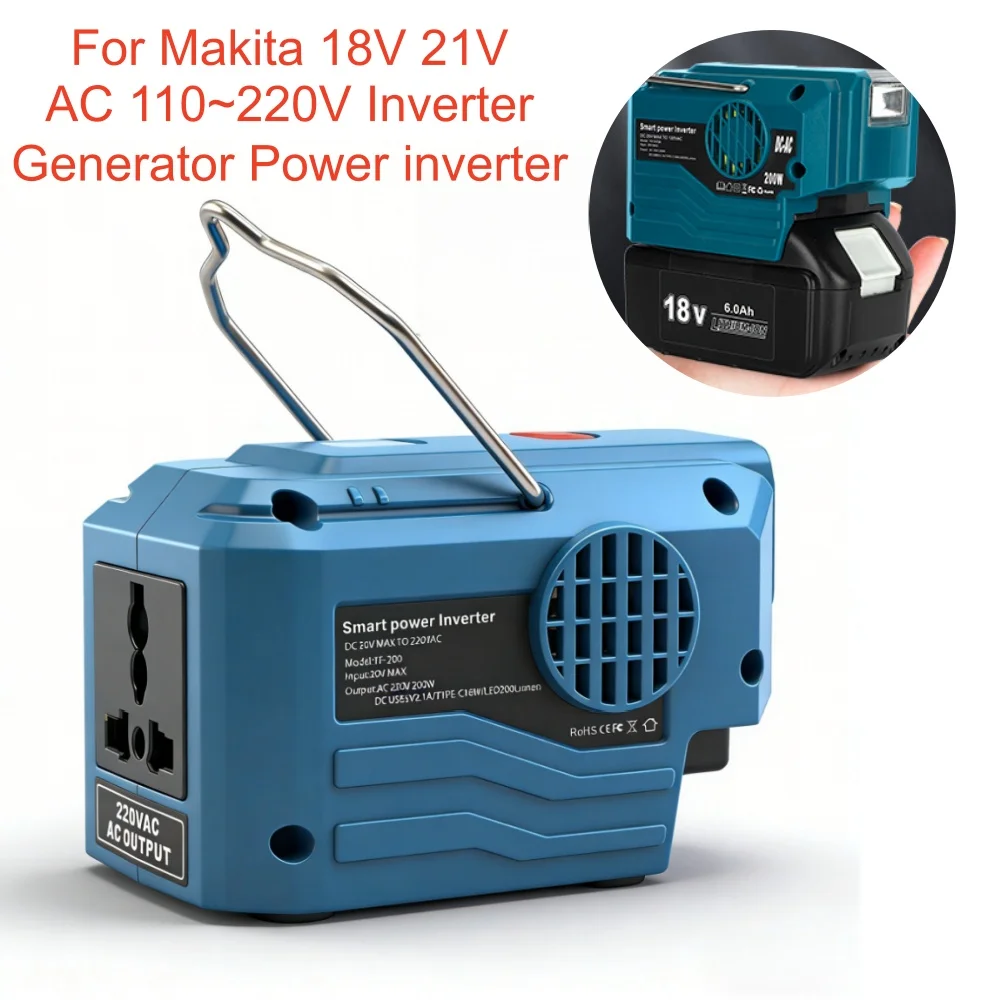 

AC 110~220V Inverter Generator Power inverter LED Outdoor Camping Adapter Power Supply Tool For Makita 18V 21V Li-ion Battery