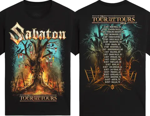 Sabaton World Tour Graphic T-shirt Men Women Oversized Y2k T-shirts Casual Cotton Streetwear Short Sleeve Female Male Clothing