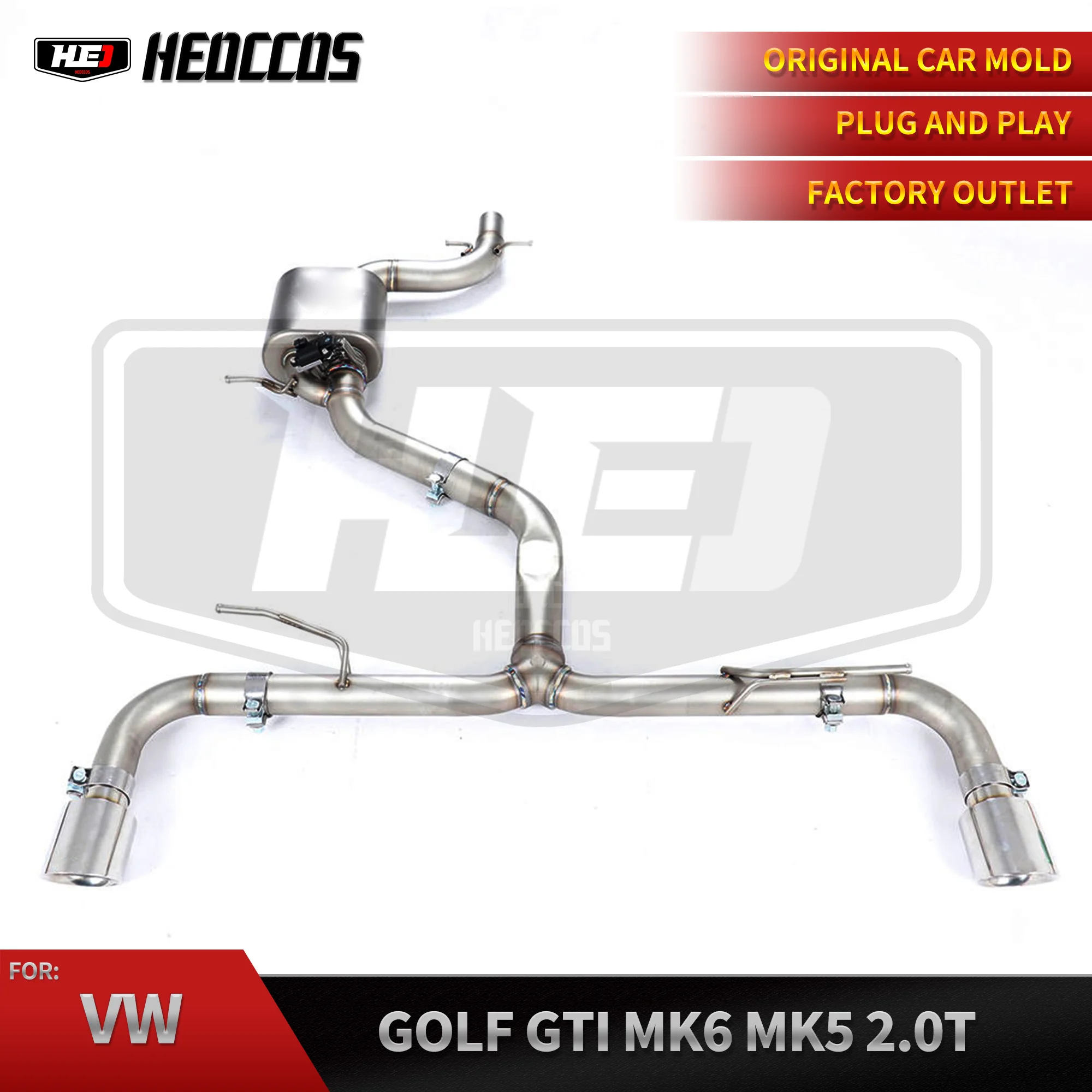 

HEO Exhaust system For VW Golf GTI MK6 MK5 2.0T with valve control stainless steel material