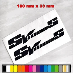 2x BLACK / CHROME Motorcycle SV 1000 S  Graphic Sticker Decals For Suzuki SV1000S