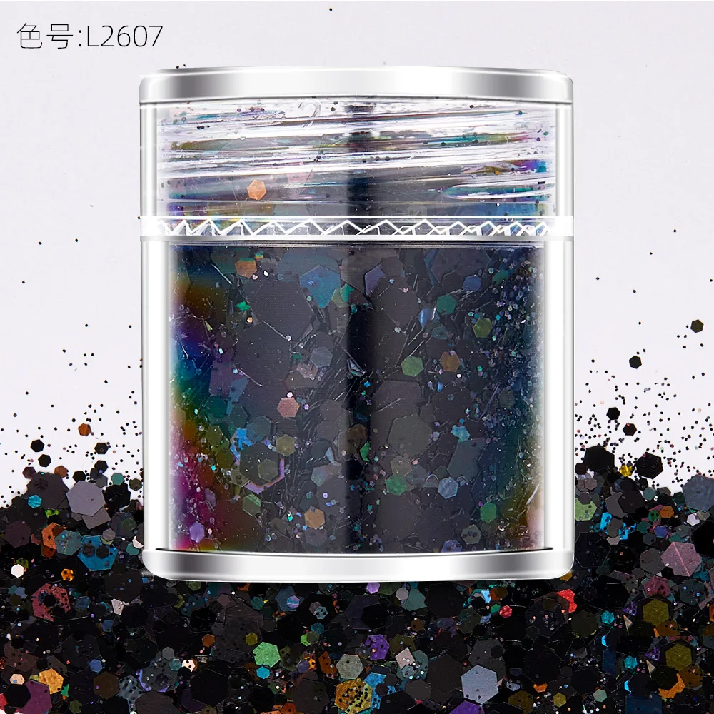 10 مللي/زجاجة بريق أظافر متعدد الألوان، بريق مكتنز، عملية لامعة ناعمة وخشنة مختلطة، ديكور لامع للأظافر ثلاثي الأبعاد