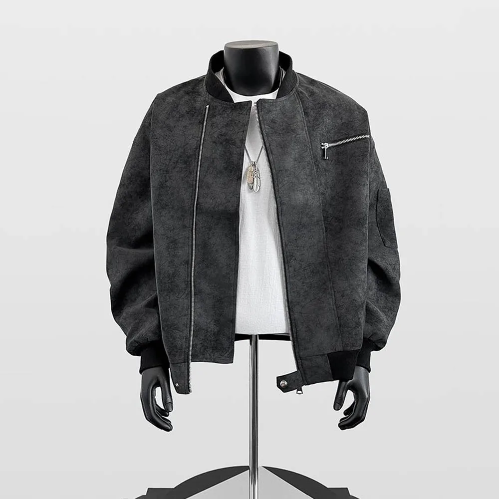 

Autumn New Men's Solid Color Long-Sleeved Jacket American Retro Fashion Trend High Street Casual Loose Niche Men's Tops 2025