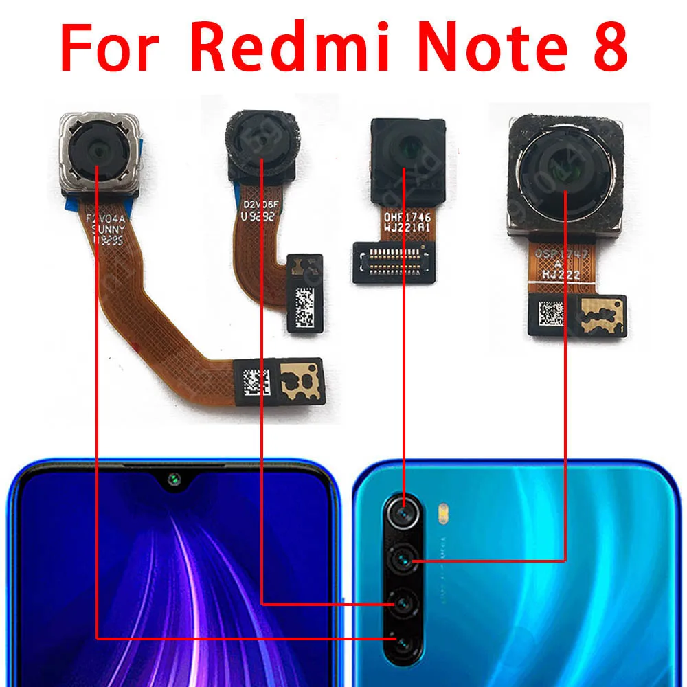 Cámara trasera para Xiaomi Redmi Note 5 5A 6 7 8 Pro 8T Módulo de cámara trasera vista trasera repuestos flexibles