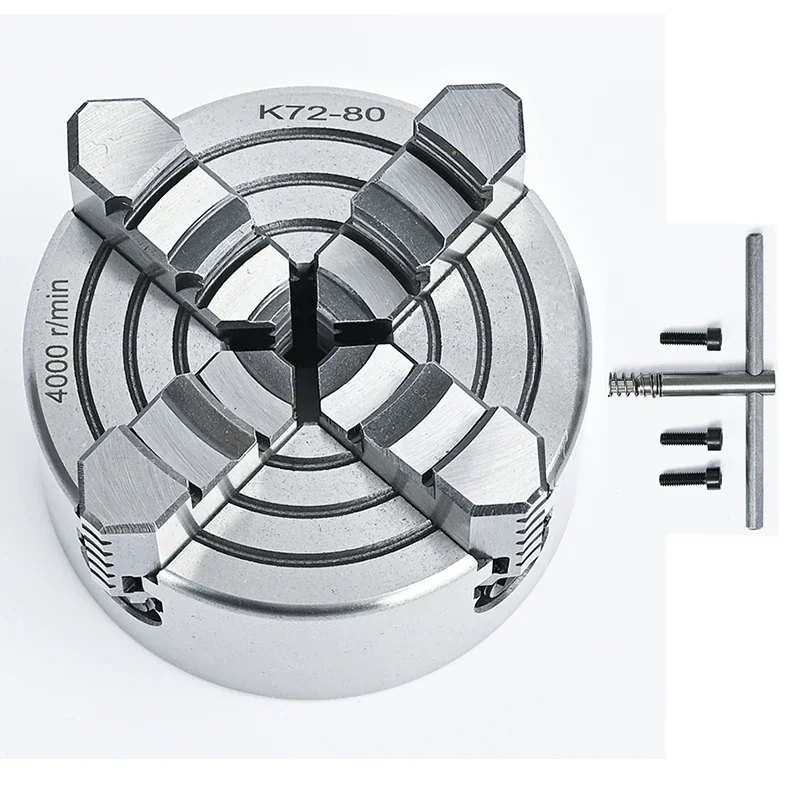 Lathe Chuck 80mm SANOU 4 Jaw Independent Chuck Mini Lathe Chuck K72-80 For Mini Lathe