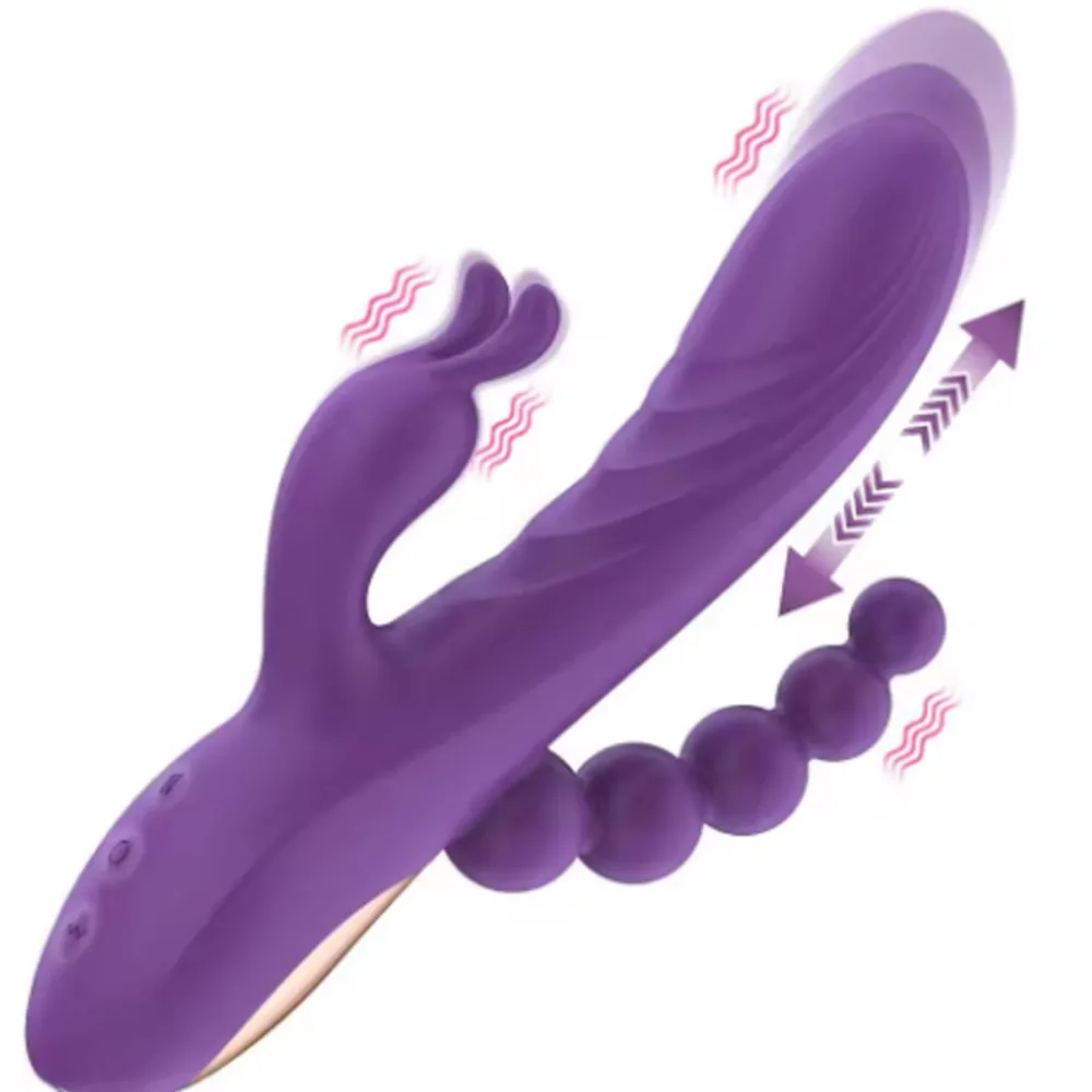 3 in 1 Dildo Rabbit Vibrator for Women G-Spot Orgasm Masturbator Anal Plug Clitoris Stimulator Female Masturbation Sex Toys 18+
