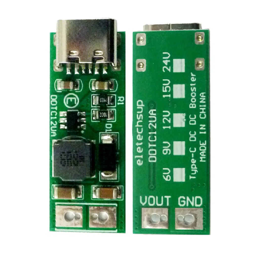 9W mini Type-C USB DC 5V to 6V 9V 12V 15V 24V DC DC Boost Step-up Converter PWM PFM Voltage Regulator Module