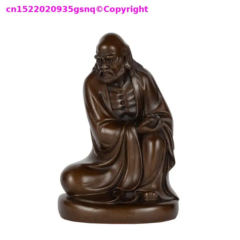 Exclusive Buddhist statue handmade Bronze carving Dharma patriarch Zen Patriarch Bodhidharma home ornament adorning 23cm