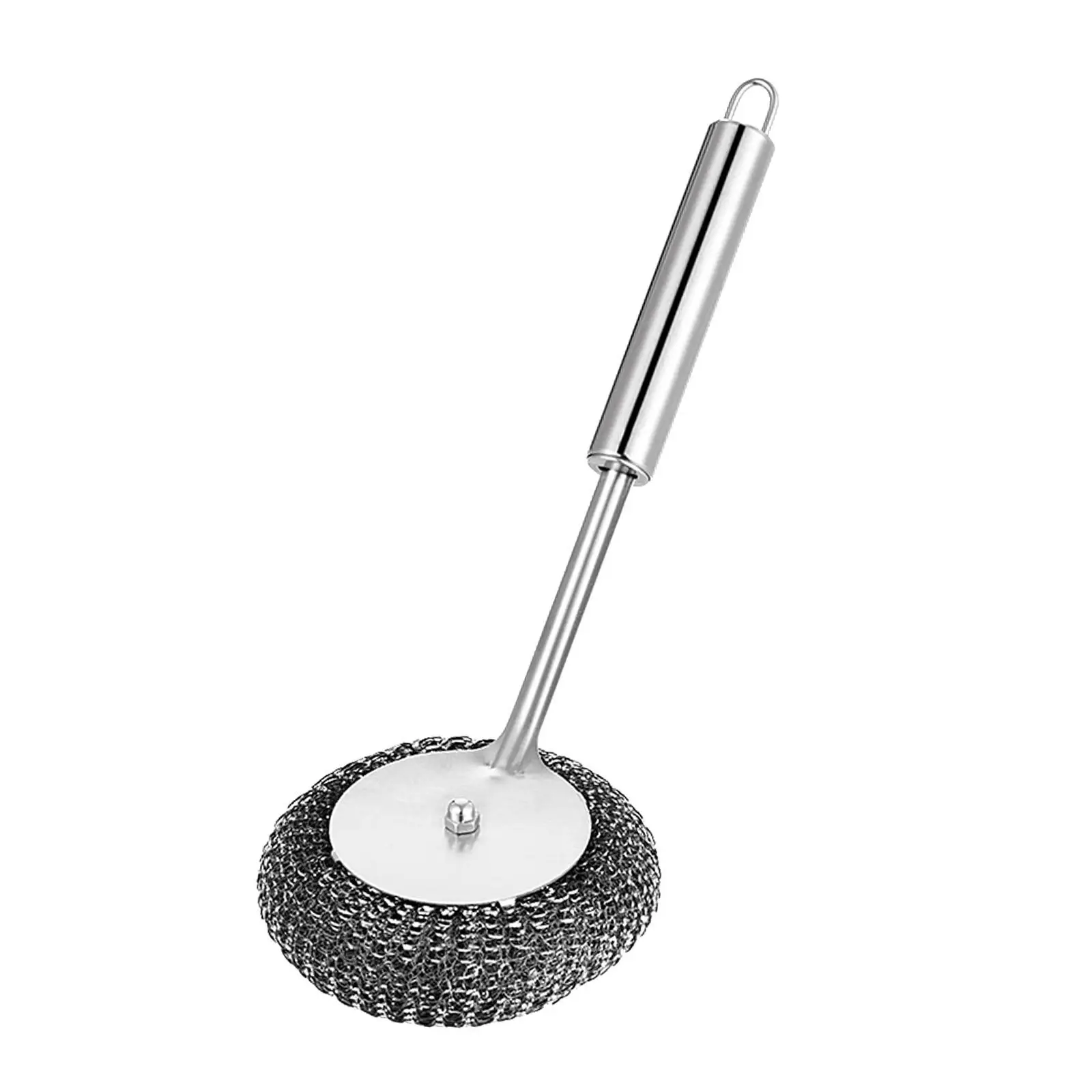 Stainless Steel Sponge Scourer with Comfortable Handle Kitchen Cleaning Brush for Kitchen Dishes and Plates Tiles Basins Sink