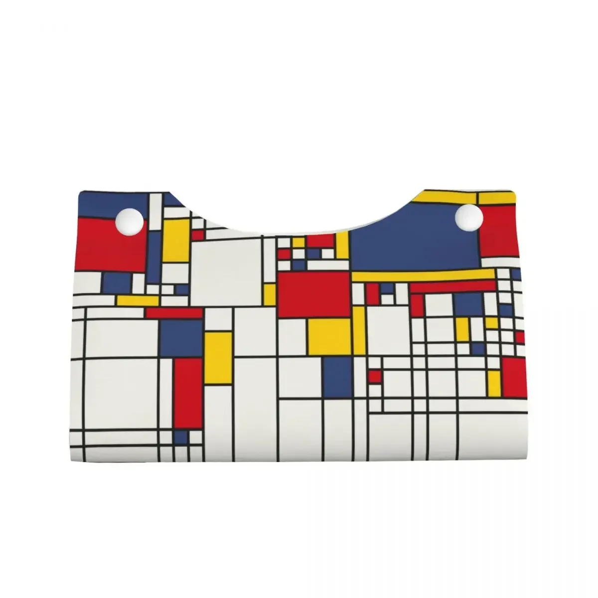 Custom Piet Mondrian Minimalist De Stijl Tissue Box Cover for Modern Abstract Art Rectangular PU Leather Facial Tissue Box