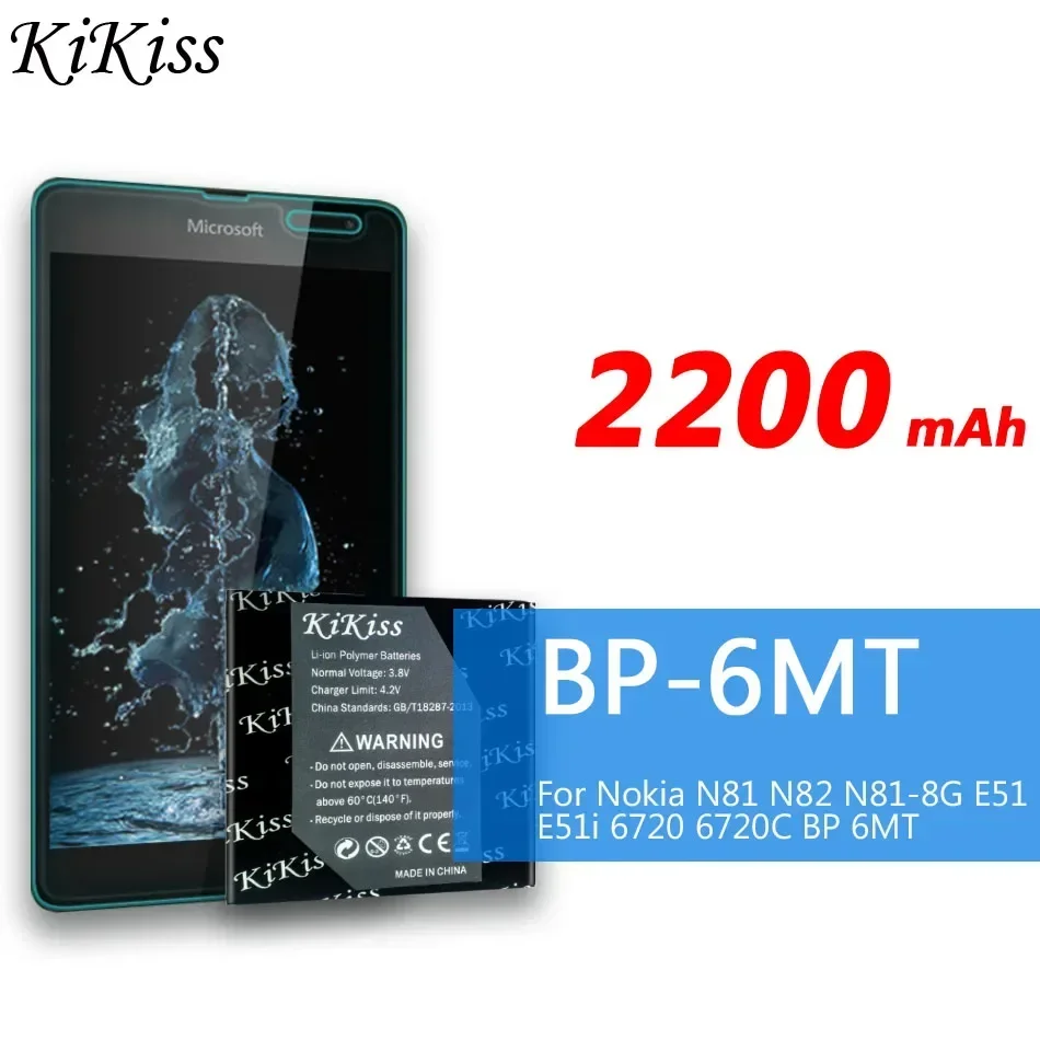 For Nokia N81 N82 N81-8G E51 E51i 6720 6720C BP 6MT BP-6MT 2200mAh Battery