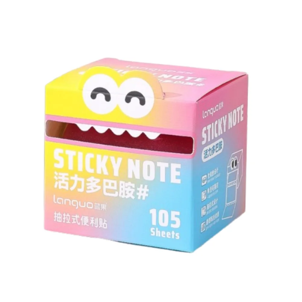 

105Sheets Kawaii Pull-out Sticky Notes Creative Translucent Colorful Memo Pad Pearlescent Pullable Square Writing Pad Office