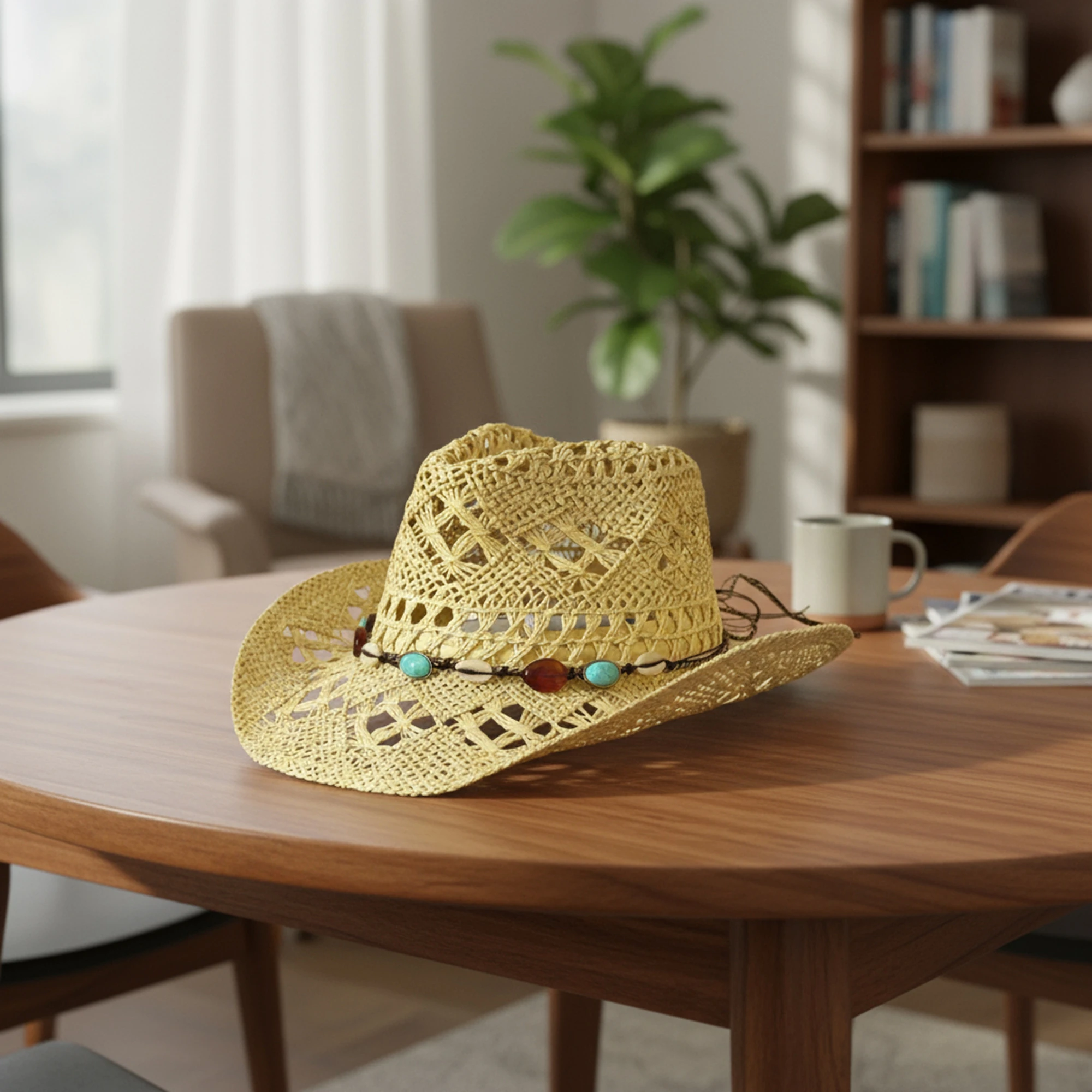 

Stylish Cowboy Hats for Couples Rodeo Western Hat with Adjustable Chin Strap Wide Brim Sun Hat for Outdoor Activities