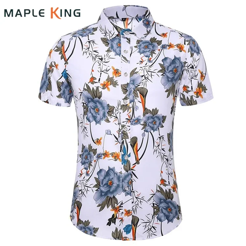 

Summer Clothing Mens Blusa Elegante Button Up Shirt Vintage Floral Printed Holiday Vacation Hawaiian Shirt Men Blouse Streetwear