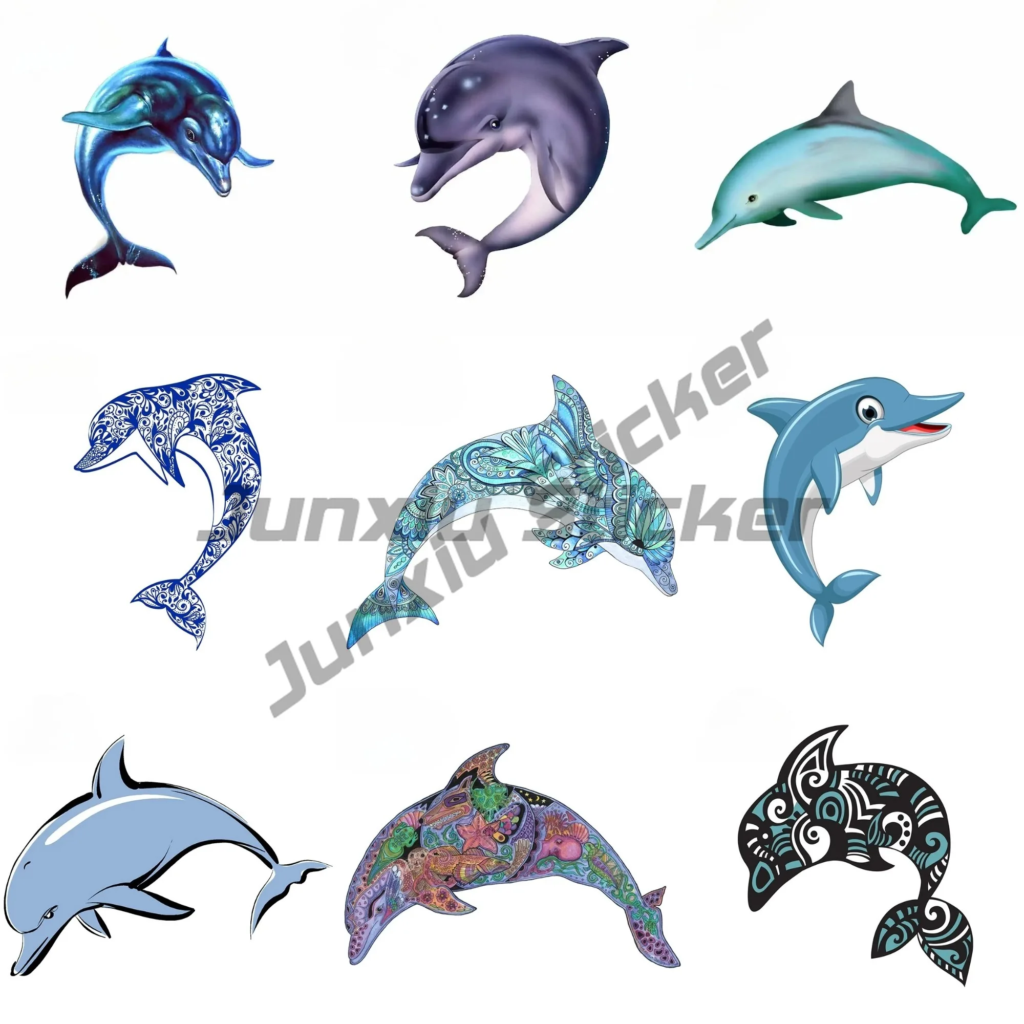 

For Dolphin Motorcycle Car Stickers DIY Anime Body for Car Waterproof Vinyl Car Wrap Window Decoration
