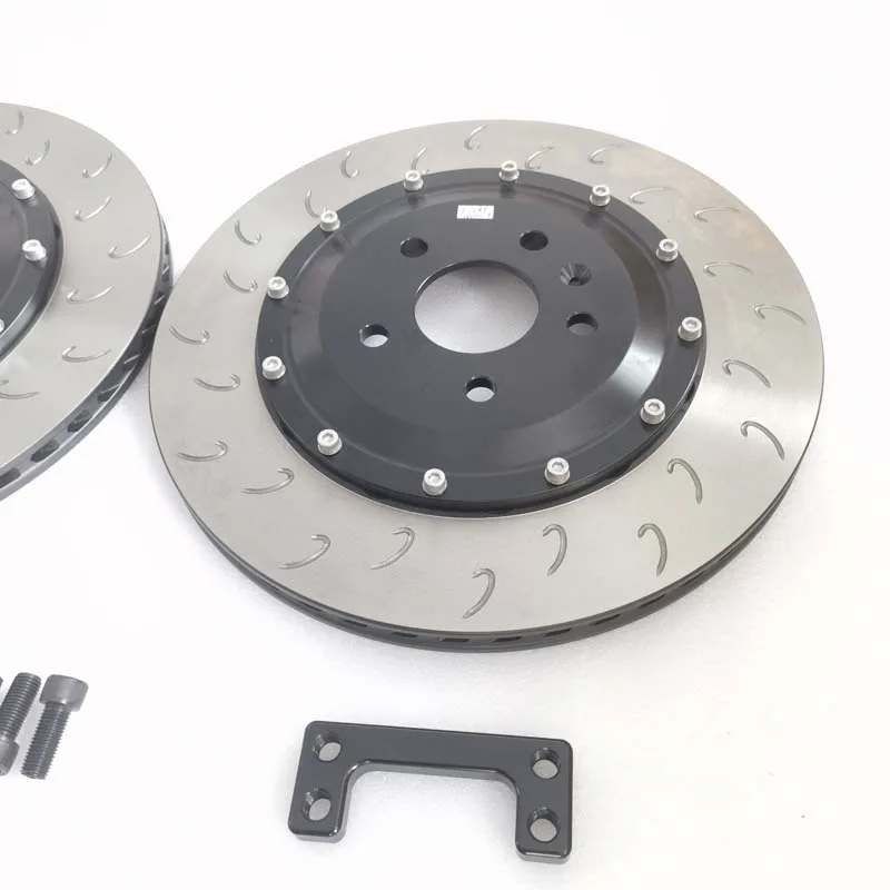 355 X 22mm Rear Disc Pair Non Floating D58 Drilled Silver Anodise for Audi S6 C7
