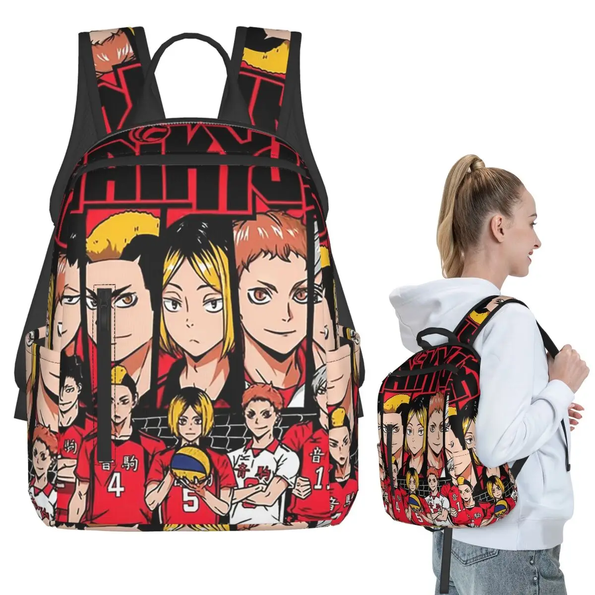 

Haikyuu Anime Volleyball Backpack Student BookBag Children School Bag Laptop Shoulder Bags Boys Girls